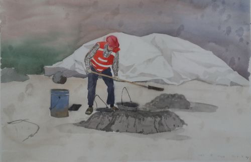 致敬军运劳动者 手绘最美奋斗人 华师美院学生为军运会建设者画像(图9) 致敬军运劳动者 手绘最美奋斗人 华师美院学生为军运会建设者画像(图9)