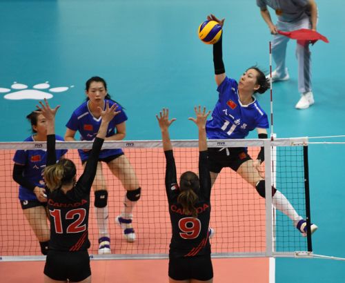 军运会中国女排3-0加拿大(图2) 军运会中国女排3-0加拿大(图2)